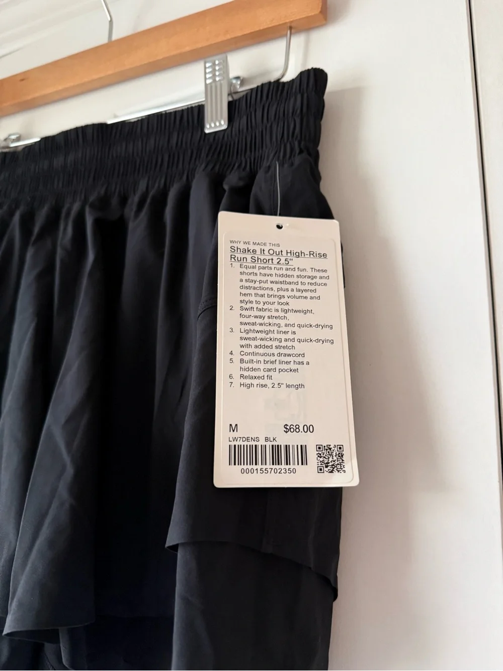 Lululemon Shake it Out High Rise Running Short 2.5” Black